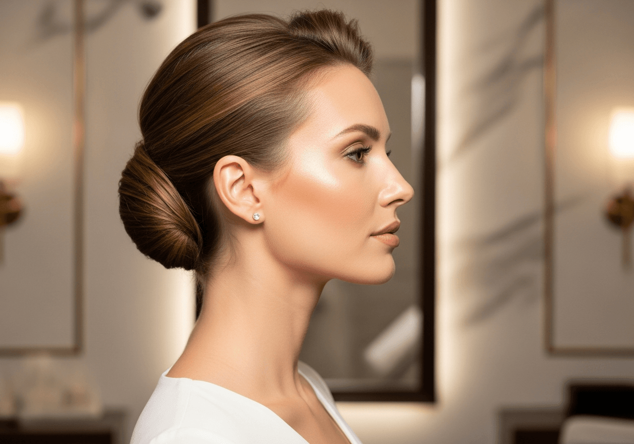 Woman with defined jawline and graceful neck showing Botox neck and jawline treatment areas Los Angeles