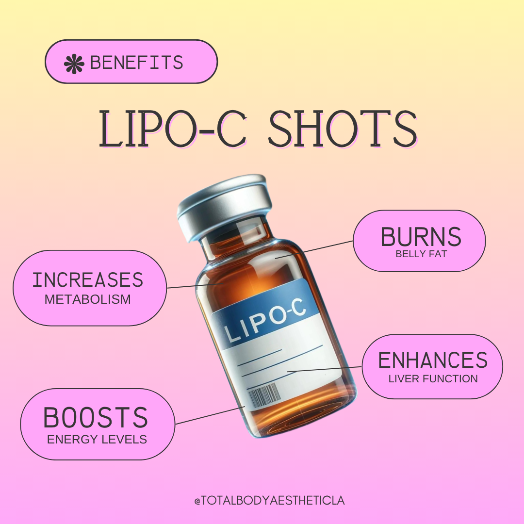 Lipo-C shots benefits burns belly fat increases metabolism boosts energy enhances liver function Total Body Aesthetic Westchester Los Angeles 90045