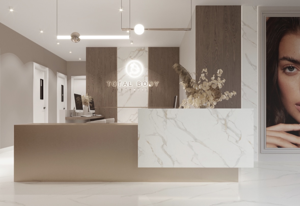 Total Body Aesthetic med spa reception area in Westchester Los Angeles