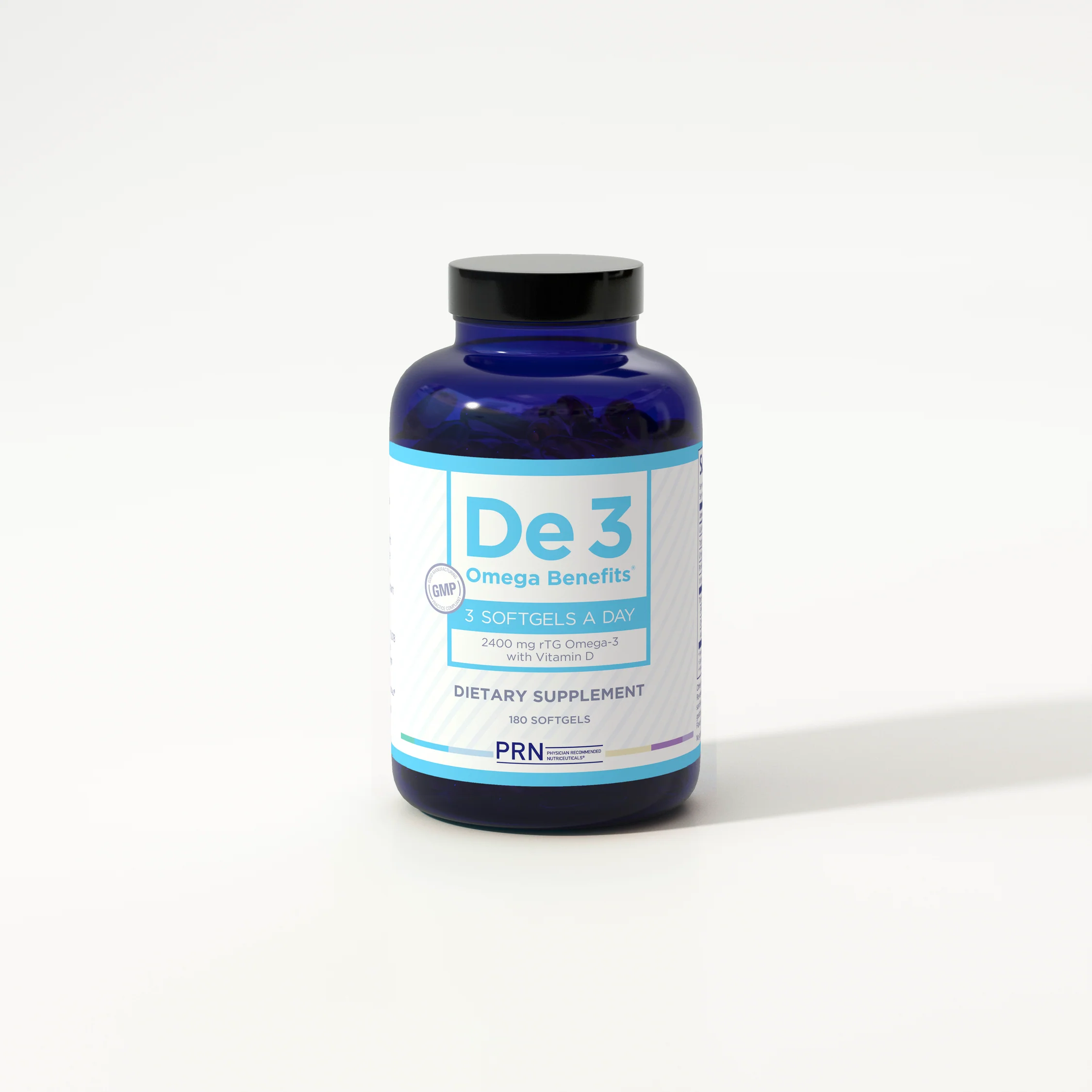 Dry Eye Treatment - PRN De3 Omega Benefits dry eye supplement - 2400mg rTG Omega-3 with Vitamin D